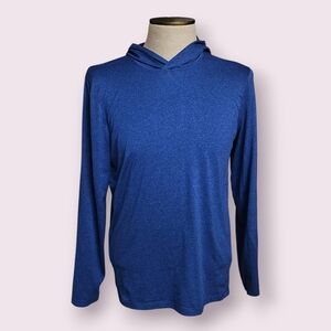 Men's Blue Long Sleeve Hoodie Shirt